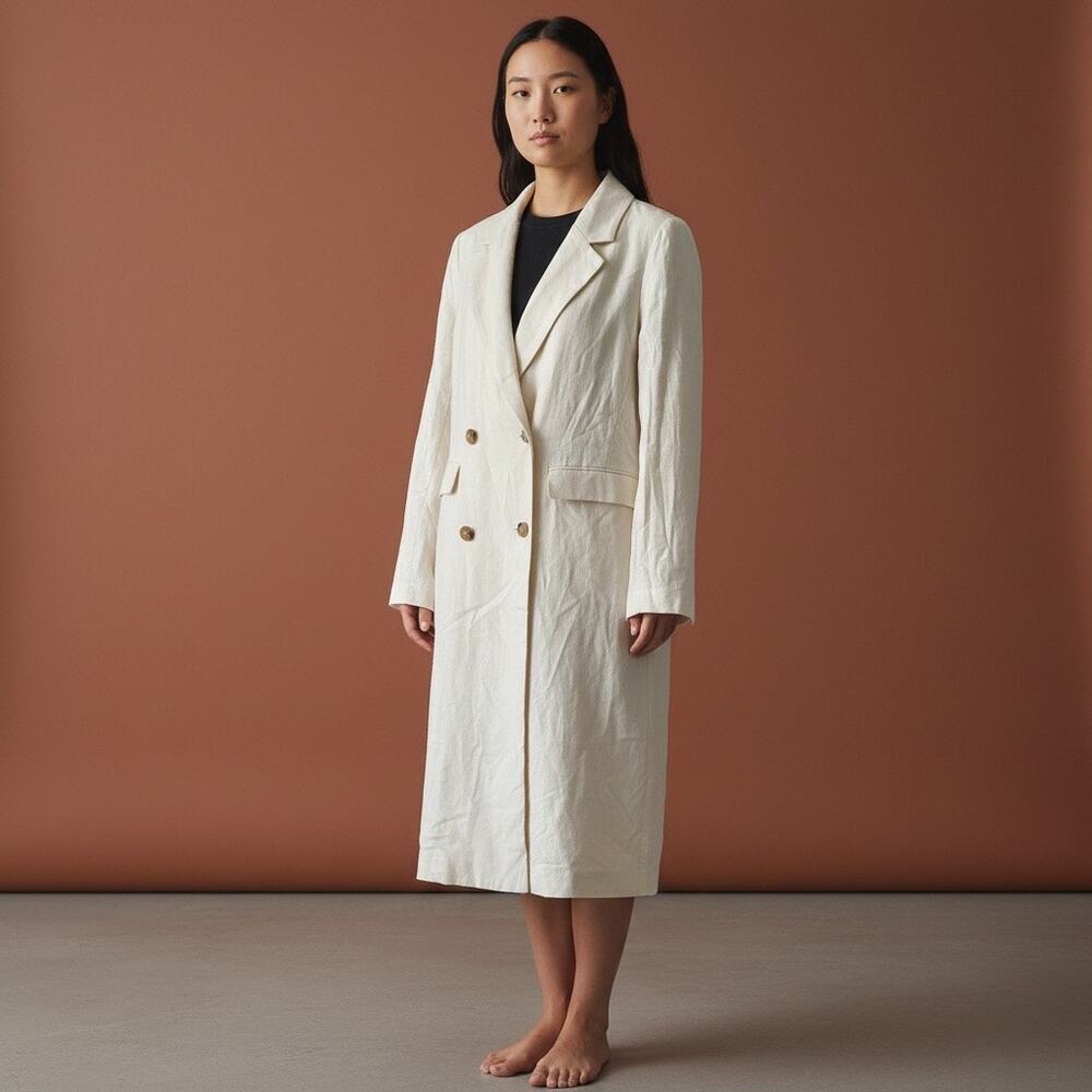 Prima linen blend long line blazer